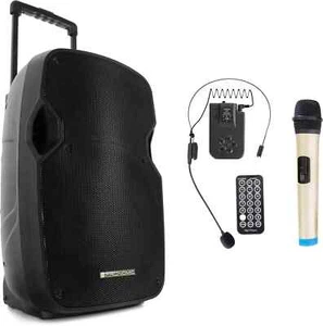 Mobile DJ PA Karaoke Party Sound Anlage Box Bluetooth MP3 USB SD Mikrofon 60W - Bild 1 von 10