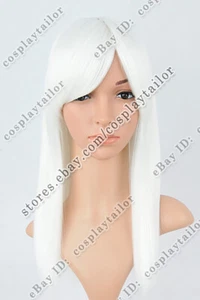 Parrucche dritte argento 50 cm media lunghezza con borchie parrucche moda da indossare - Foto 1 di 6