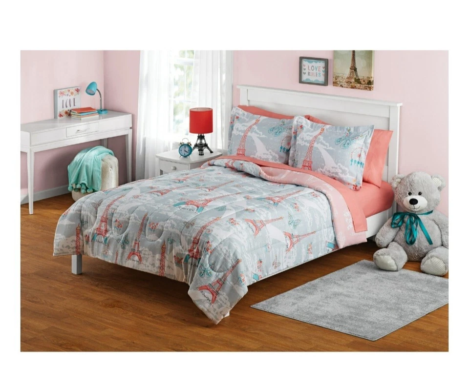 Your Zone Paris Cama en una Bolsa Coordinada 7 Piezas Juego de cama, completo - TOTALMENTE NUEVO  Foto 1 de 4