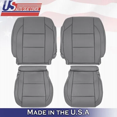 2005 to 2015 For Nissan Armada Titan 2x Top & 2x Bottom Leather Seat Covers Gray - Image 1 of 4