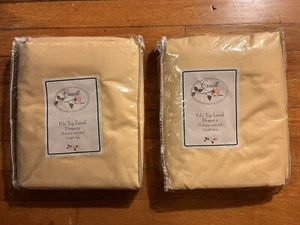 VINTAGE Croscill Pole Top Lined Drapery Butter Yellow Tiebacks Lot Of 2 - Picture 1 of 6
