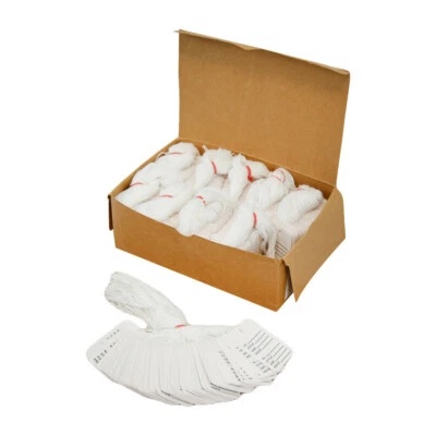 1000 Piezas Pequeño Blanco Mercancía Cupón Precio Etiqueta Ropa Perforado Cuerda Foto 1 de 3