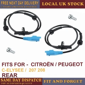 2x für Citroën C-Elysee Peugeot 207 208 ABS GESCHWINDIGKEITSSENSOR + SCHRAUBE HINTEN - Bild 1 von 3