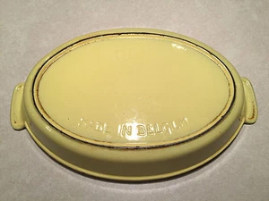Vintage Mid-Century DESCOWARE DDA-30 Yellow Oval Cast-Iron ENAMEL ROASTER PAN - Picture 1 of 11