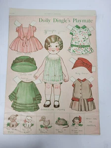 Vintage DOLLY DINGLE Paper Doll uncut page 1927 DOLLY'S PLAYMATE GG Drayton - Picture 1 of 3