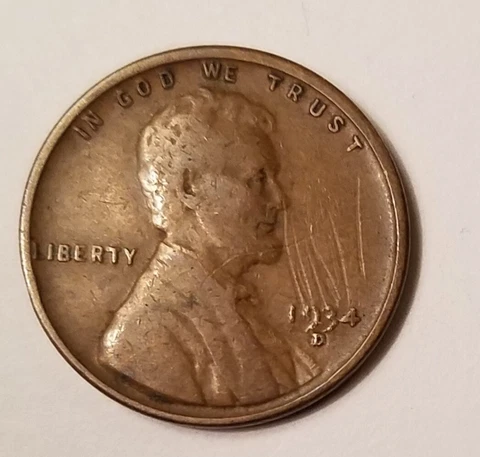 1934-D Lincoln Wheat Penny with Repunched Mintmark Error - L@@k Cover