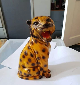 Keramikfigur Leopard 14 x 23cm Vintage - Bild 1 von 6