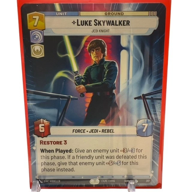 Luke Skywalker Jedi Knight Star Wars Unlimited Hyperspace Non-Foil 317/252 SOR - Image 1 of 2