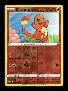 Charmander Reverse Holo Common SWSH04: Vivid Voltage 023/185 casi nuevo Pokemon LP - Imagen 1 de 2