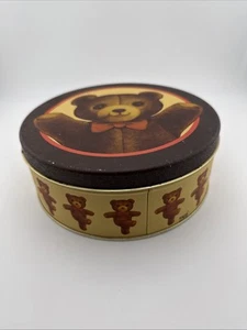 7” Vintage Dancing Teddy Bear Candy Cookie Collectible Metal Tin by Bristol Ware - Picture 1 of 7