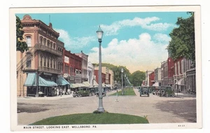 Vintage Postkarte / Main Street Looing East / Wellsboro, PA. - Bild 1 von 2