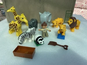 Lego Duplo Zootiere Giraffe & Baby ~ Löwe, Löwenjunges, Baby Panda, Elefant - Bild 1 von 11