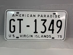Número de matrícula Islas Vírgenes de los Estados Unidos 1975 estado usado genuino - Imagen 1 de 2