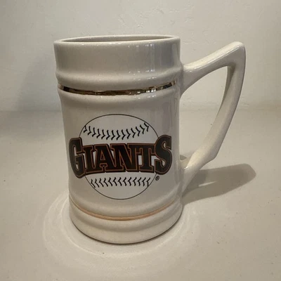 Taza de piedra de cerveza de los Gigantes de San Francisco, banda dorada, 12 OZ, logotipo, vintage, béisbol Foto 1 de 4