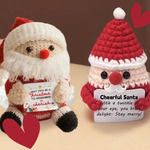 Regalo de Navidad Hágalo Usted Mismo Muñeca Hecha a Mano Linda Figura Tejida de Escritorio de Papá Noel Decoración de Navidad - Imagen 1 de 6