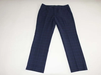 Bonobos Men's Slim Fit Dress Pants 33 x 28 Navy Blue Italian Wool Plaid Slacks - Image 1 of 4
