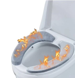 Thick Warm Cushioned Toilet Seat Cover | Stick-On Washable Reusable Toilet Me... - Picture 1 of 8