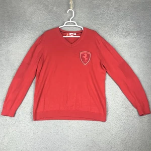 Scuderia Ferrari Sweater Mens XL Red F1 Racing Puma V-Neck Pullover Official - Picture 1 of 10