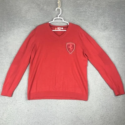 Scuderia Ferrari Sweater Mens XL Red F1 Racing Puma V-Neck Pullover Official - Image 1 of 4
