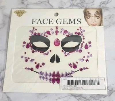 Calcomanía DIA DE LOS MUERTOS calavera halloween cara gemas  Foto 1 de 2