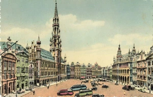 Postcard Belgium Brussels Great Market Circa 1951 - Picture 1 of 2