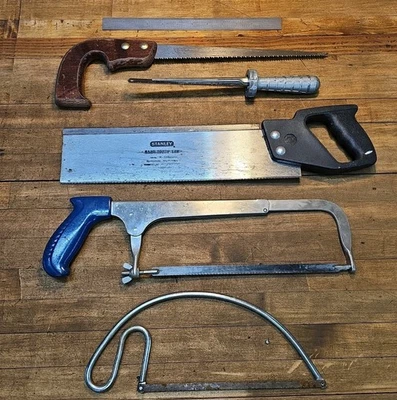Vintage Wood & Steel SAWS Lot • Hack Keyhole Mitre • Stanley Tools NICE! ☆US - Image 1 of 4