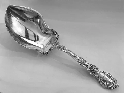 Gorham HENRY II Sterling Silver Vegetable Serving Spoon - 9 5/8" -Mono (H) Cover