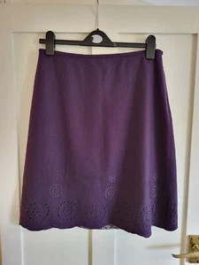 Gorgeous East Purple Aubergine Wool Mix A Line Skirt Size 10. Boho Hippy Office - Picture 1 of 5