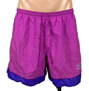 Vintage 80's Umbro Purple Magenta ATHLETIC Futbol Sand Soccer Shorts USA XL - Picture 1 of 8