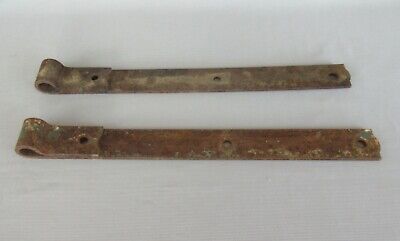Pair Of Antique Rustic 18 1/2  Iron Strap Hinges (Farm Barn Door Gate Rusty) • 64.99$