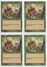 MTG: GIANT GROWTH 6th Edition COMMON; played, Excellent condition x4