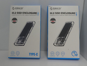 2 Pack Orico TCM2-C3 M.2 SSD Enclosure Type-C Blue New / Open Box