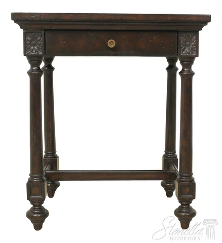 56001EC: MAITLAND SMITH Leather Top Distressed Mahogany Occasional Table Cover