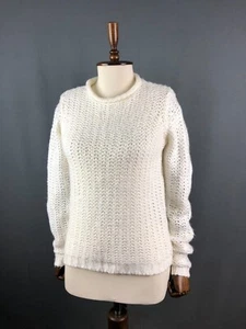 Acne Studios Knitted Pullover Lyocell Women Size L White - Picture 1 of 11