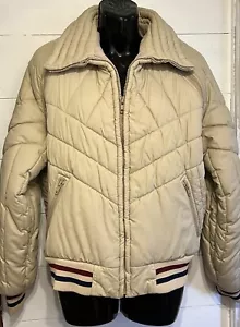 Vintage Cropped Quilted Puffer Bomber 2 In 1 Jacket/Vest By Sears Outerwear 70s - Picture 1 of 10