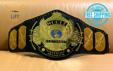 Winged Eagle Championship Wrestling Replica Title Belt Brass 2mm Adult size Cover