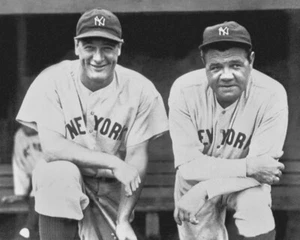 New York Yankees BABE RUTH and LOU GEHRIG Glossy 8x10 Photo Poster Print - Picture 1 of 1