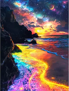 Diamond Art Kits for Adults,Seaside Diamond Painting Kits for Adults,5D Diamond - Picture 1 of 7