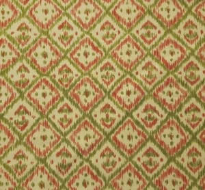 35" Mandalay by Anna Fishkin Red Rooster Green Barn Red Tan Diagonal Boxes - Picture 1 of 2