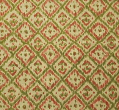 35" Mandalay by Anna Fishkin Red Rooster Green Barn Red Tan Diagonal Boxes - Image 1 of 2