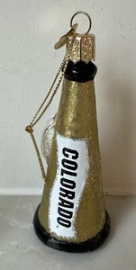 OLD WORLD CHRISTMAS MEGAPHONE BLOWN GLASS ORNAMENT 4.5" Colorado U Boulder - Picture 1 of 4