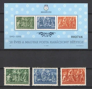 Hungary 1943+1993. Christmas orig. set + spec. commem. sheet MNH (**) - Picture 1 of 1