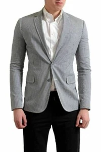 Dsquared2 Men's Linen Plaid Multi-Color Two Button Blazer Sport Coat US 38 IT 48 - Picture 1 of 4