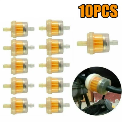10x Car Motor Inline Gas Oil Fuel Filter Small Engine For 1/4'' 6-7mm Hose Kit - Image 1 of 4