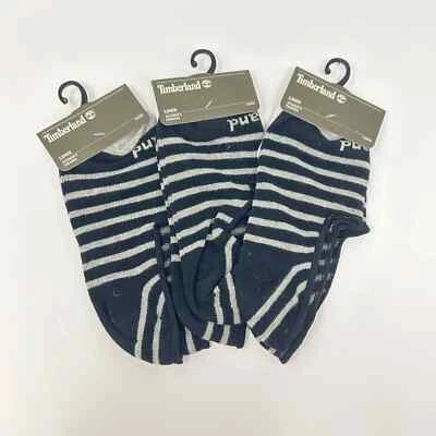 NEW Timberland Women’s Black Gray Stripe Liner Socks 3 Pairs - Image 1 of 4