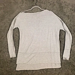 We The Free Asymmetrical Neck Tunic Top Gray Sz XS Long Sleeve Free People - Picture 1 of 7