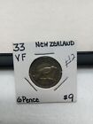 1933 New Zealand 6 Pence Silver 2