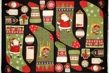 Christmas Stocking Santa Reindeer Cotton Fabric Debbie Mumm South Sea 29" Panel