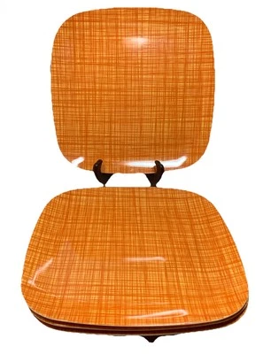 "Juego de cuatro platos de cena de melamina Orla Kiely Target naranja garabato 10"" camping" Foto 1 de 4