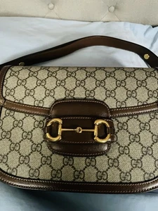 GUCCI Horsebit 1955 Schultertasche GG Supreme Canvas/Leder Medium - Bild 1 von 17